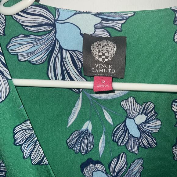 Vince Camuto Womens Multicolor Floral Short Sleeve V-Neck Wrap Dress Size 10 - Picture 3 of 6